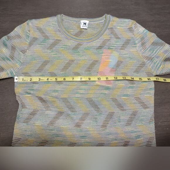 M Missoni Pattern Rib Knit Wool Blend Sweater Ocra Green Size XL - Picture 13 of 16